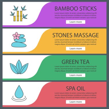 Spa salonu web afiş kümesi