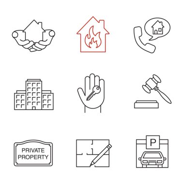 Emlak piyasası Icons set