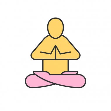 Yoga konumuna renk simgesini