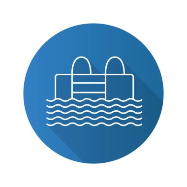 Yüzme Havuzu düz simgesi