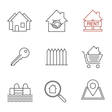 Emlak piyasası Icons set