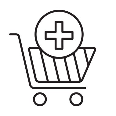 Eczane alışveriş doğrusal simgesi