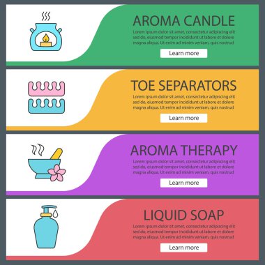 Spa salon web banner set clipart