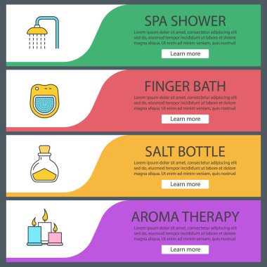 Spa salonu web afiş kümesi