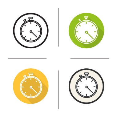 Stopwatch Düz Simgesi