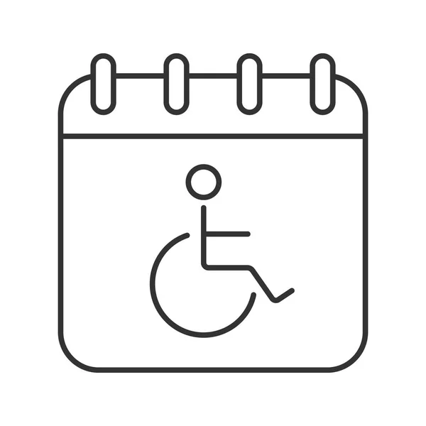 Disability day linear icon — Stock Vector