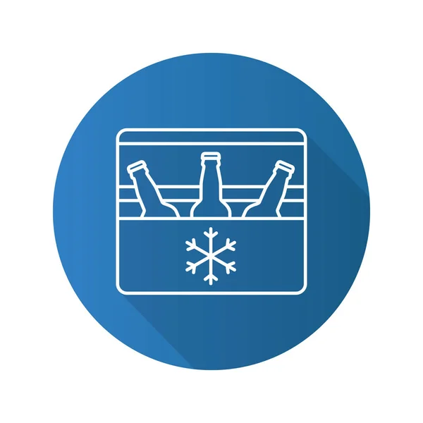 Hordozható hűtő lapos ikon — Stock Vector