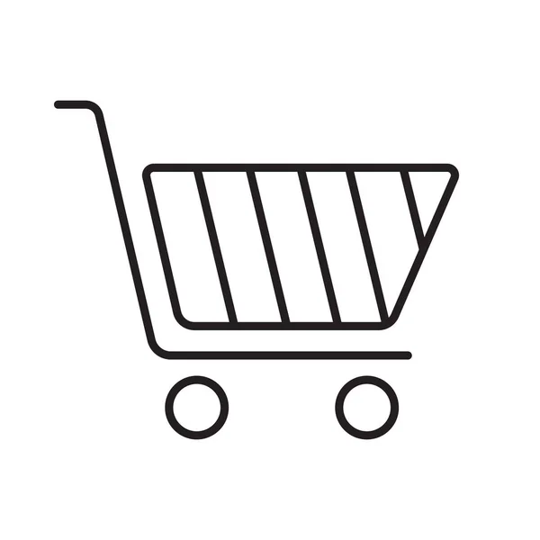 Shopping cart lineaire pictogram — Stockvector
