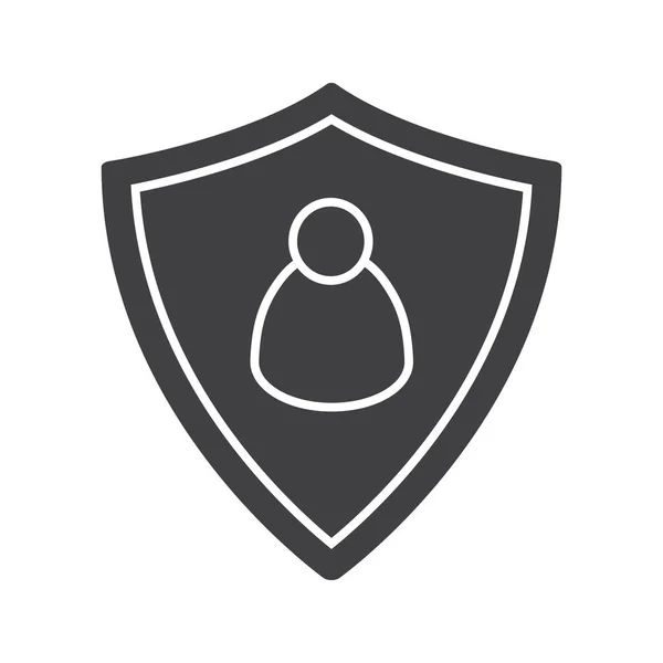 Användare säkerhet glyph ikon — Stock vektor