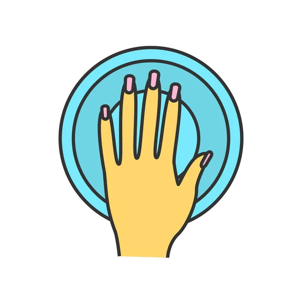 Manicure bowl kleur pictogram — Stockvector