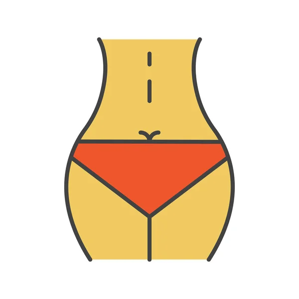 Vrouw taille kleur pictogram — Stockvector