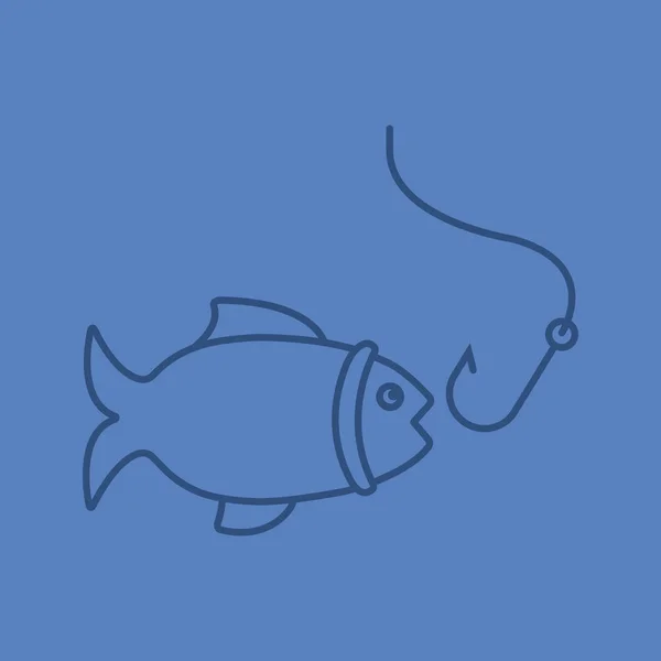 Fiske linjär färgikonen — Stock vektor