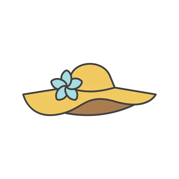 Γυναικεία παραλία καπέλο — Διανυσματικό Αρχείο