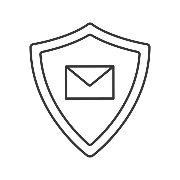 Icono lineal de seguridad de correo electrónico — Vector de stock