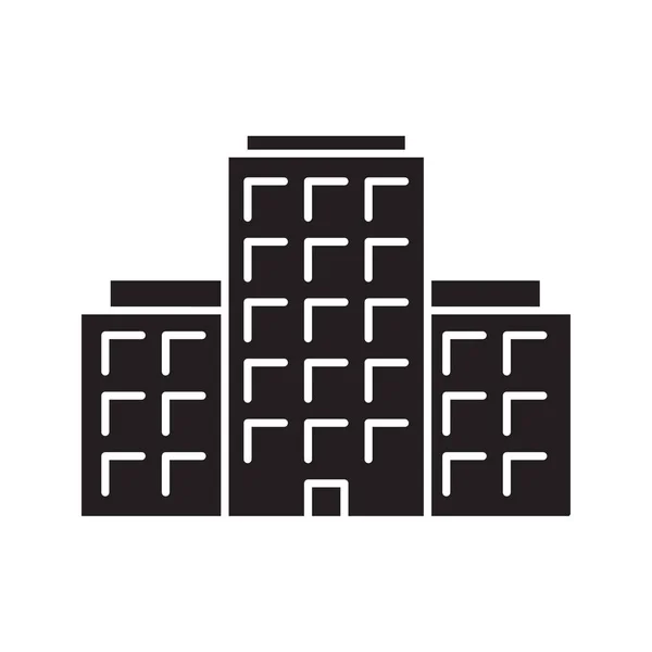 Ícone de glifo de construção de vários andares — Vetor de Stock