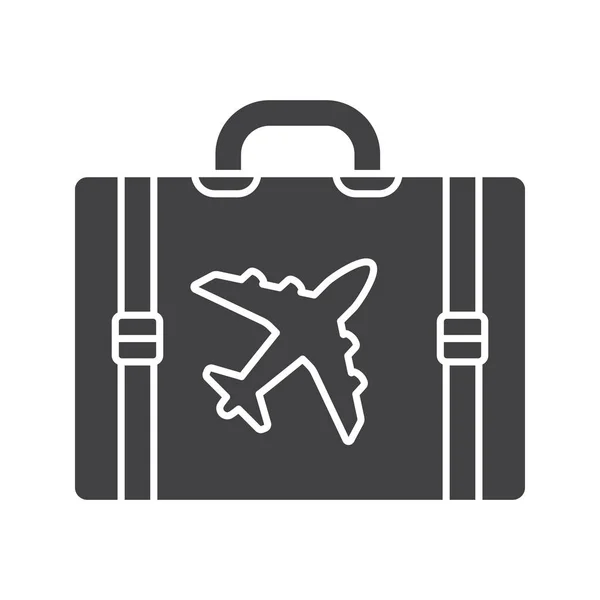 Icono de glifo maleta equipaje viaje — Vector de stock