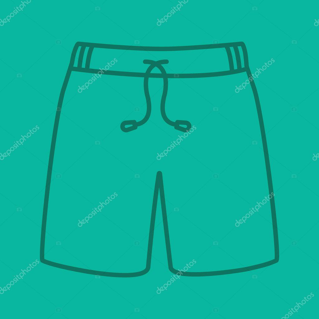 Swimming trunks color linear icon. Shorts. Thin line outline symbols on color background. Vector illustration