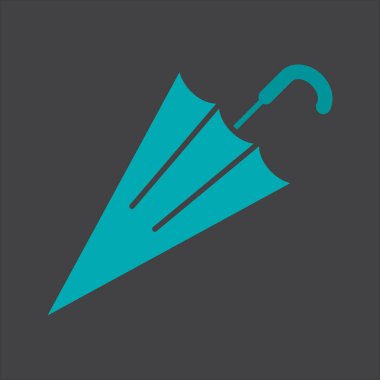 Kapalı şemsiye glif simgesi