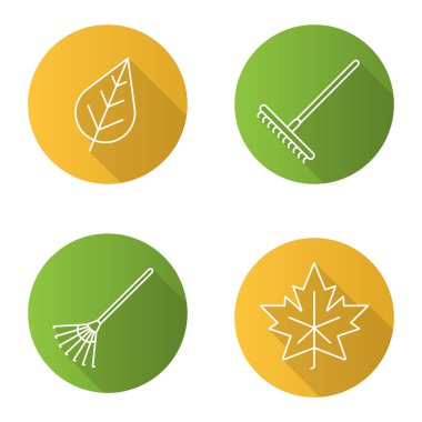 Sonbahar düz Icons set