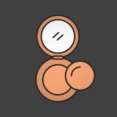 Toz, ruj, allık rengi simgesini