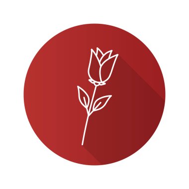 Gül çiçek düz doğrusal uzun gölge simgesi