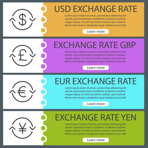 Sada směnné kurzy měn — Stockový vektor