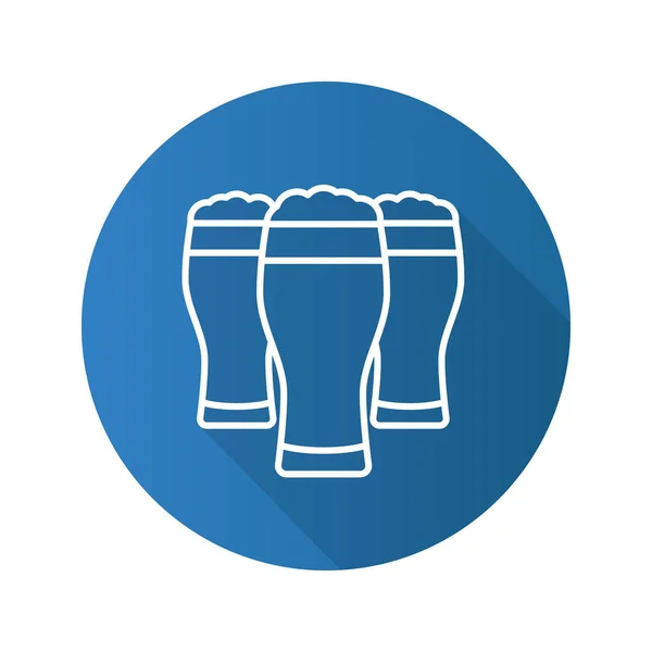 Beer glasses flat icon — Stock Vector
