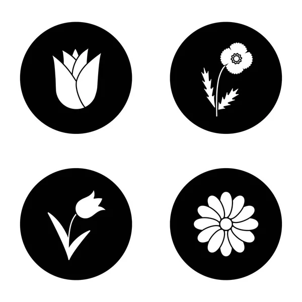 Zestaw ikon kwiaty — Wektor stockowy