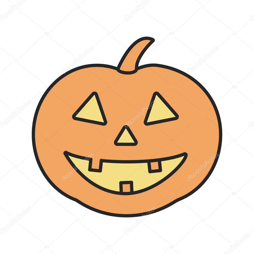 Halloween pumpkin color icon