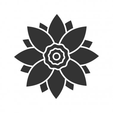 Lotus çiçeği glif simgesi