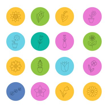 Çiçekler Icons set