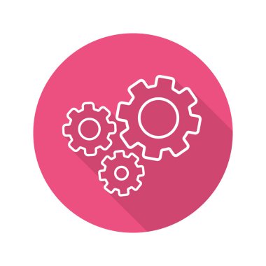 Cogwheels düz simgesi