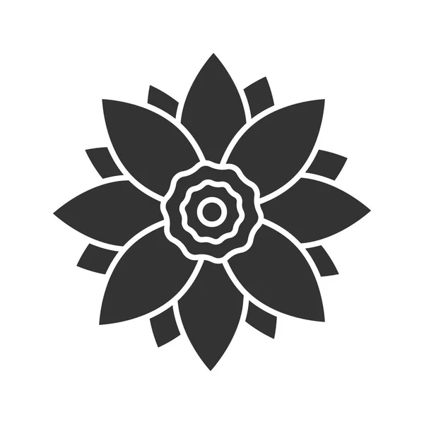 Glyphe fleur de lotus icône — Image vectorielle