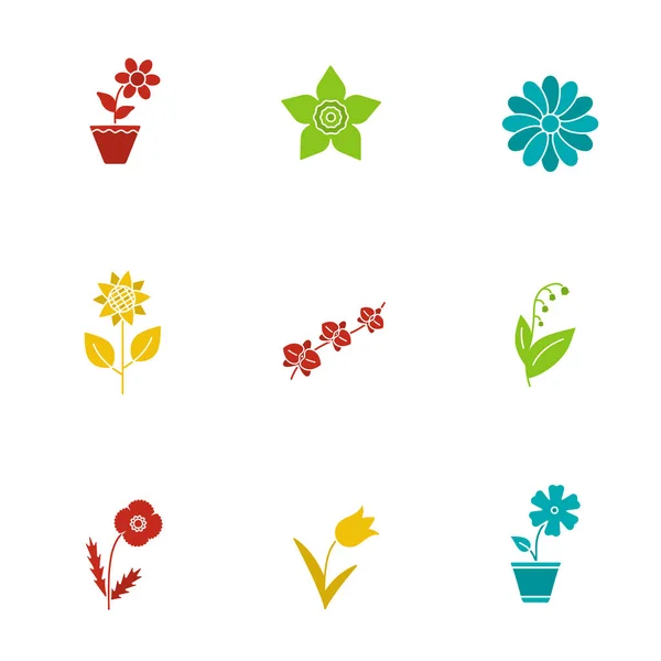 Conjunto de iconos flores — Archivo Imágenes Vectoriales