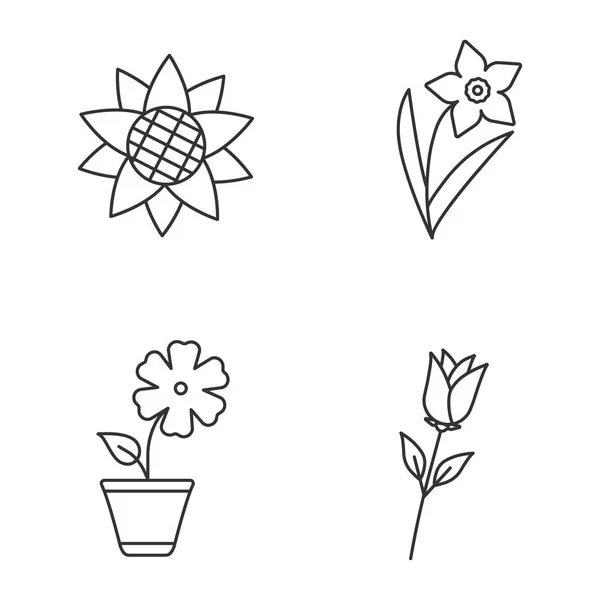 Flowers icons set — Stock Vector