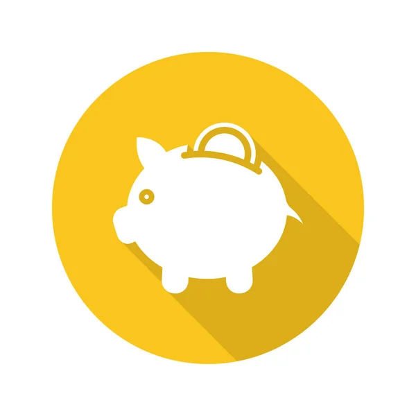 Piggybank lapos ikon — Stock Vector