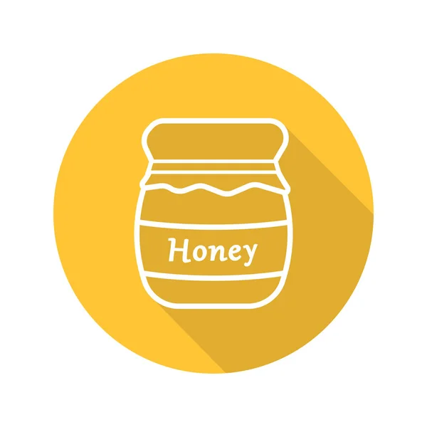 Honey jar flat icon — Stock Vector