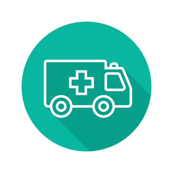 Ambulancia icono plano — Vector de stock