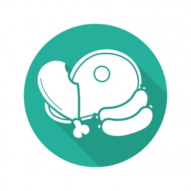 Et ürünleri düz simgesi