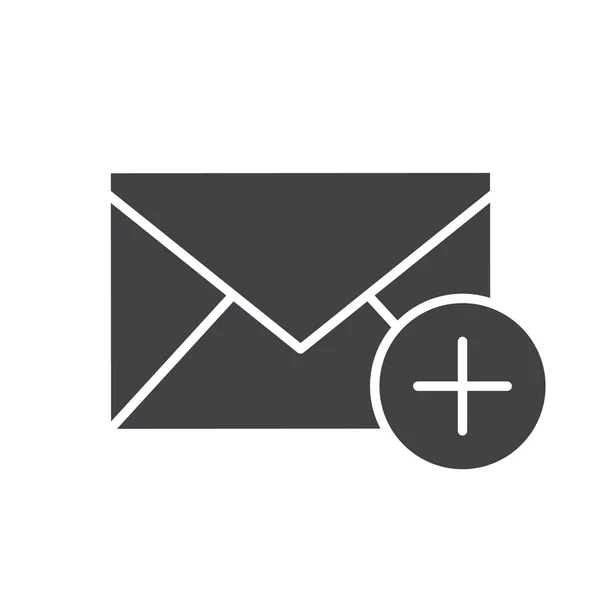 Aggiungi icona glyph email — Vettoriale Stock