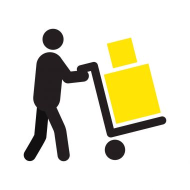 Man carrying two boxes  clipart