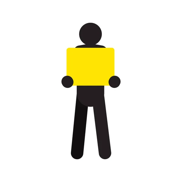 Hombre de pie con caja cuadrada — Archivo Imágenes Vectoriales