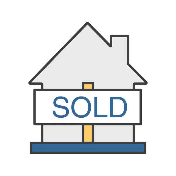 Ícone de cor da casa vendida —  Vetores de Stock