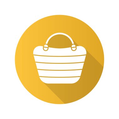 Plaj çantası düz simgesi