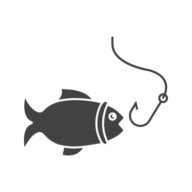 Balık tutma glif simgesi
