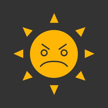 Güneş gülümseme doğrusal simgesi