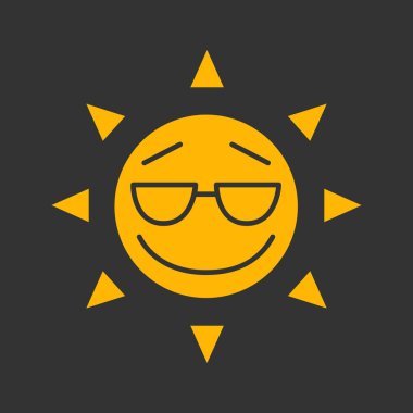 Güneş gülümseme doğrusal simgesi