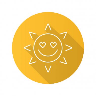 Güneş gülümseme doğrusal simgesi