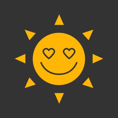 Güneş gülümseme doğrusal simgesi