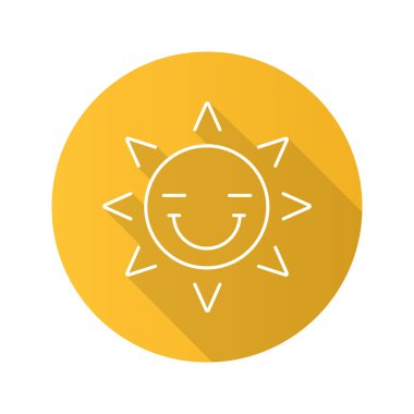 Güneş gülümseme doğrusal simgesi